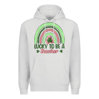 Dove Grey lucky to be a teacher Premium Hoodie - MaliasSmallBusiness