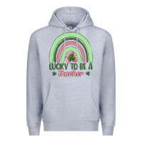 Heather Grey lucky to be a teacher Premium Hoodie - MaliasSmallBusiness