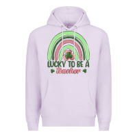 Lilac lucky to be a teacher Premium Hoodie - MaliasSmallBusiness