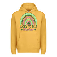 Mustard lucky to be a teacher Premium Hoodie - MaliasSmallBusiness