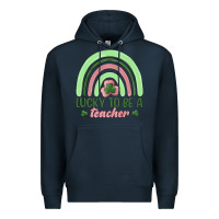 Navy lucky to be a teacher Premium Hoodie - MaliasSmallBusiness