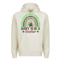 Oatmeal Heather lucky to be a teacher Premium Hoodie - MaliasSmallBusiness