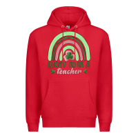 Red lucky to be a teacher Premium Hoodie - MaliasSmallBusiness
