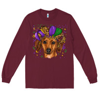 Burgundy mardi gras hat dachshund Long Sleeve Tee - RanaPortraitStore