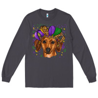 Smoke mardi gras hat dachshund Long Sleeve Tee - RanaPortraitStore