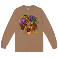 Toasted Coconut mardi gras hat dachshund Long Sleeve Tee - RanaPortraitStore