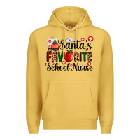 Antique Gold santa's favorite  school nurse Premium Hoodie - AdoDesignShop