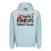 Blue Mist santa's favorite  school nurse Premium Hoodie - AdoDesignShop