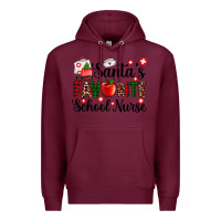 Burgundy santa's favorite  school nurse Premium Hoodie - AdoDesignShop