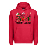 Cardinal santa's favorite  school nurse Premium Hoodie - AdoDesignShop