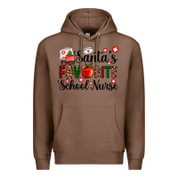 Chestnut santa's favorite  school nurse Premium Hoodie - AdoDesignShop