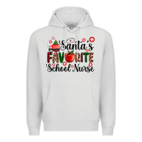 Dove Grey santa's favorite  school nurse Premium Hoodie - AdoDesignShop