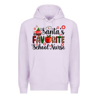 Lilac santa's favorite  school nurse Premium Hoodie - AdoDesignShop