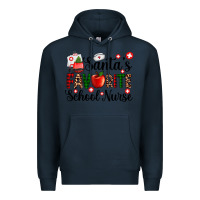 Navy santa's favorite  school nurse Premium Hoodie - AdoDesignShop