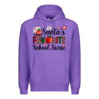 Purple santa's favorite  school nurse Premium Hoodie - AdoDesignShop
