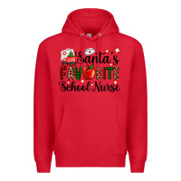 Red santa's favorite  school nurse Premium Hoodie - AdoDesignShop