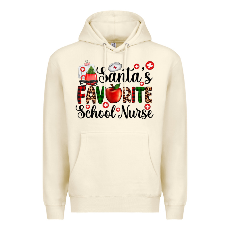 Santa's Favorite  School Nurse Premium Hoodie by AdoDesignShop | Teevron