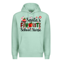 Seafoam santa's favorite  school nurse Premium Hoodie - AdoDesignShop