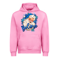Fuchsia Pink believe winter christmas santa claus Urban Hoodie - MaliasSmallBusiness