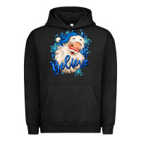 Pigment Black believe winter christmas santa claus Urban Hoodie - MaliasSmallBusiness