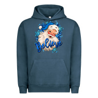 Pigment Midnight Navy believe winter christmas santa claus Urban Hoodie - MaliasSmallBusiness