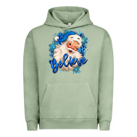 Pigment Oil Green believe winter christmas santa claus Urban Hoodie - MaliasSmallBusiness