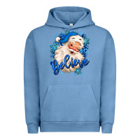 Pigment Pebble Blue believe winter christmas santa claus Urban Hoodie - MaliasSmallBusiness