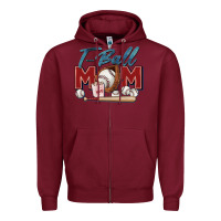 Burgundy t ball mom Zipper Hoodie - Zillion Design Studio