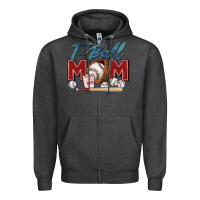 Charcoal Heather t ball mom Zipper Hoodie - Zillion Design Studio