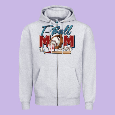 T Ball Mom Zipper Hoodie Designed By Zillion Design Studio