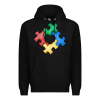 Black autism puzzle Premium Hoodie - MaliasSmallBusiness
