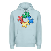 Blue Mist autism puzzle Premium Hoodie - MaliasSmallBusiness
