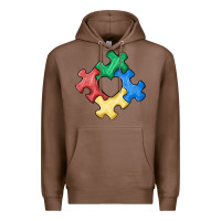 Chestnut autism puzzle Premium Hoodie - MaliasSmallBusiness