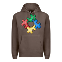 Coffee autism puzzle Premium Hoodie - MaliasSmallBusiness