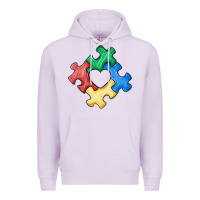 Lilac autism puzzle Premium Hoodie - MaliasSmallBusiness