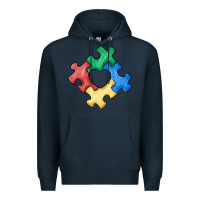 Navy autism puzzle Premium Hoodie - MaliasSmallBusiness