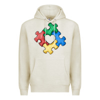 Oatmeal Heather autism puzzle Premium Hoodie - MaliasSmallBusiness