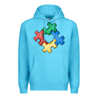 Ocean Blue autism puzzle Premium Hoodie - MaliasSmallBusiness
