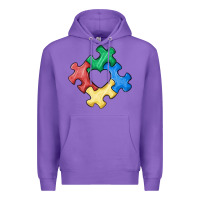 Purple autism puzzle Premium Hoodie - MaliasSmallBusiness