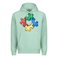 Seafoam autism puzzle Premium Hoodie - MaliasSmallBusiness