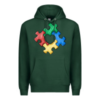 Sports Green autism puzzle Premium Hoodie - MaliasSmallBusiness