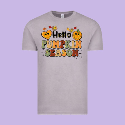 Hello Pumpkin Season Vintage Tee Designed By Barkaloodesign