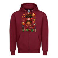 Burgundy santa's favorite dispatcher afro messy bun Zipper Hoodie - texasbilliewilder