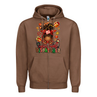 Chestnut santa's favorite dispatcher afro messy bun Zipper Hoodie - texasbilliewilder