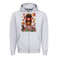 Heather Grey santa's favorite dispatcher afro messy bun Zipper Hoodie - texasbilliewilder