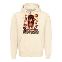 Sandshell santa's favorite dispatcher afro messy bun Zipper Hoodie - texasbilliewilder
