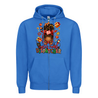 True Royal santa's favorite dispatcher afro messy bun Zipper Hoodie - texasbilliewilder