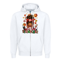 White santa's favorite dispatcher afro messy bun Zipper Hoodie - texasbilliewilder
