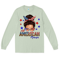Matcha all american mama messy bun Long Sleeve Tee - texasbilliewilder