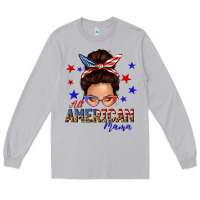 Moon Dust all american mama messy bun Long Sleeve Tee - texasbilliewilder
